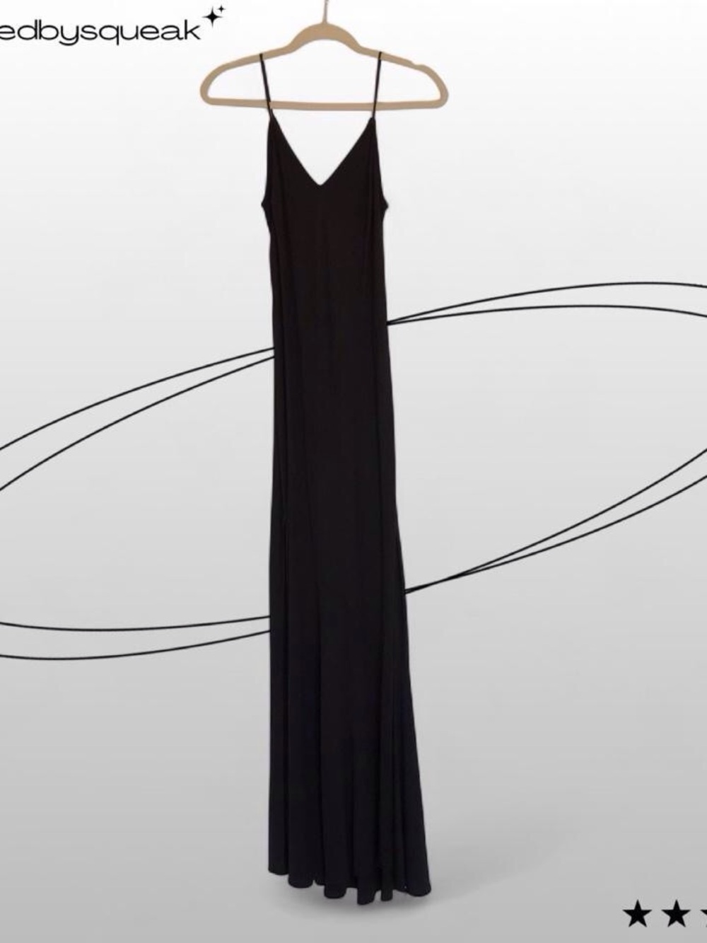 Mustard Seed Black Asymmetrical Maxi Slip Dress Medium Minimalist Boho Summer